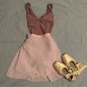 Yumiko Pink Medium Length Ballet Wrap Skirt